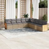 vidaXL 9-dijelni set vrtnih sofa s jastucima bež od poliratana | shoptok.hr