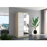 ADRK Furniture Garderobna omara z drsnimi vrati Orlando - 100 cm - sonoma hrast/bela