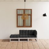 Maison Chic Seti vrtnega pohištva - Vrtna garnitura - Vrtni pohištvo set 3-delna z blazinami trdna borovina, (21819684) | Shoptok.si