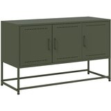 Maison Chic TV omarica - TV enota - Televizijska omarica olivno zelena 100,5x39x60,5 cm jeklo, (21701752) | Shoptok.si