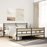 vidaXL Kovinski posteljni okvir brez vzmetnice sonoma hrast 180x200 cm Cene
