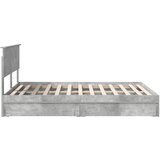  Postelja s shranjevanjem z vzglavjem Betonsko siva 150 x 200 cm, (5000105791) | Shoptok.si