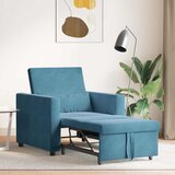 SOFA na razvlačenje Singl s kotačima Plava Baršun | shoptok.hr