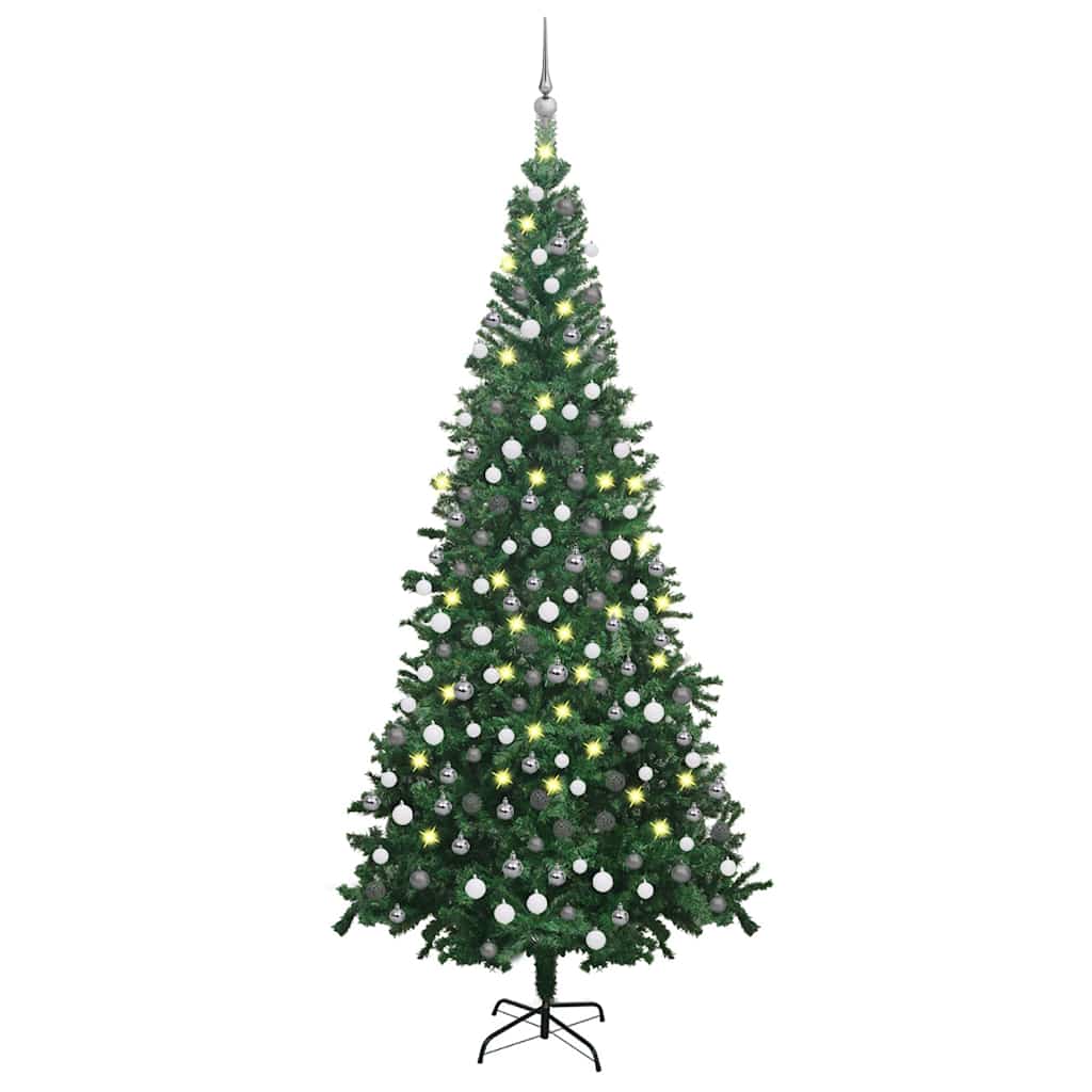 vidaXL Umetna osvetljena novoletna jelka z bunkicami L 240 cm zelena, (20670503) Cene