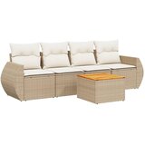  5-dijelni vrtni set sofa s jastucima bež od poliratana | shoptok.hr