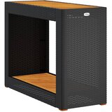  Vrtni bočni stolić s drvenom pločom crni 100x40x75 cm poliratan | Eponuda.ba