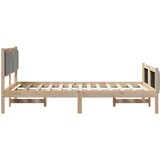  Okvir kreveta s uzglavljem Smeđa i svijetlo siva 120 x 200 cm | shoptok.hr