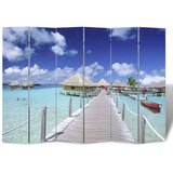  Sklopiva sobna pregrada s uzorkom plaže 217 x 170 cm | shoptok.hr