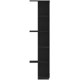  Kutna zidna polica crna 36,5x36,5x140 cm konstruirano drvo | shoptok.hr