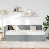  Kutni okvir kreveta Svijetlo siva 90 x 190 cm tkanina | shoptok.hr
