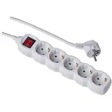 podaljšek s stikalom 5 šuko vtičnic 3M H05VV-F 3G1.5 pvc beli