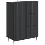 vidaXL Strani šal s predalom Črna 66 x 34,5 x 91,5 cm Inženirski les, (5000217953) | Shoptok.si