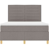  LED Box Spring Krevet Sivo-smeđa 140 x 190 cm tkanina | shoptok.hr
