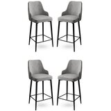 Hanah home Enox - Black Gray Bar Stool Set (2 Pieces) OŠTEĆENA AMBALAŽA Cene