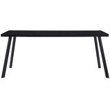  Blagovaonski stol crni 160 x 80 x 75 cm od kaljenog stakla | shoptok.hr
