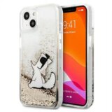 Karl Lagerfeld KLHCP13SGCFD za iPhone 13 mini zlata prozorna trda zaščita z bleščicami - Choupette Fun Cene