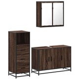 vidaXL 3-dijelni set kupaonskog namještaja boja smeđeg hrasta drveni | shoptok.hr