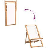  Ležaljka od tikovine 56 x 105 x 96 cm krem | Eponuda.ba