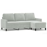  Trosjed s tabureom svjetlosivi 180 cm baršunasti Siva | shoptok.hr