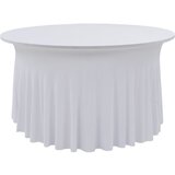 vidaXL Raztegljiva pregrinjala za mizo s krilom 2 kosa 120x74 cm bela | Shoptok.si