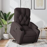 vidaXL naslanjač s funkcijo vstajanja temno rjavo blago | Shoptok.si