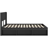  Okvir za krevet s pohranom i uzglavljem Crna 135 x 190 cm - Crna 135 x 190 cm | shoptok.hr
