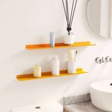  Polica na zidu s policom Zidne 2 pcs Žuta 60 x 9 x 2 5 cm - žuta boja senfa 60 x 9 cm 2 | shoptok.hr