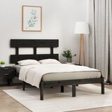  Okvir za krevet od masivnog drva crni 140 x 190 cm | shoptok.hr