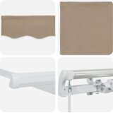 vidaXL Ručno upravljana uvlačiva tenda Bež 450x300 cm, Zamjenska tkanina za tenda 4.5x3 m okvir Bež | shoptok.hr