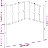  Metalno uzglavlje bijelo 100 cm | shoptok.hr