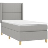  Krevet box spring s madracem LED svjetlosivi 90x190 cm tkanina | shoptok.hr