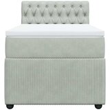 Box spring krevet s madracem svjetlosivi 80 x 200 cm baršunasti | shoptok.hr