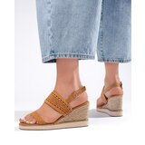 Shelvt Brown women's wedge sandals Cene