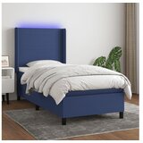 vidaXL Krevet box spring s madracem LED plavi 90x190 cm od tkanine Cijene