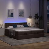 vidaXL Otomanski posteljni okvir z vzmetnicami rjav 180x200 cm blago | Shoptok.si