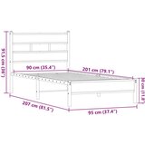 vidaXL Okvir kreveta bez madraca smeđa boja hrasta 90 x 200 cm drveni | shoptok.hr