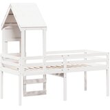  Visoki krevet s krovom bijeli 75 x 190 cm od masivne borovine | shoptok.hr