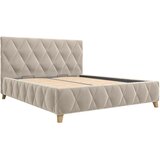 MID.YOU OBLAZINJENA POSTELJA 120 cm x 200 cm , les, kovina, tekstil, leseni material krem barve | Shoptok.si