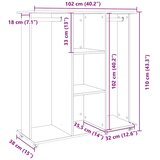  Ormar s kotačima sivi hrast 102 x 38 x 110 cm konstruirano drvo | shoptok.hr