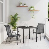  Vrtni set za objed 3 pcs Crna Čelik s prahom premazan | shoptok.hr