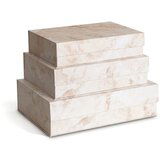 Bigso Dekorativne bež kartonaste škatle za shranjevanje v kompletu 3 ks s pokrovom 42,5x29,5x13 cm Kian Paper Laminate – | Shoptok.si