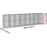  Gabionska košara s poklopcem 800x100x200 cm pocinčano željezo | shoptok.hr