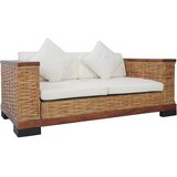  2-dijelni set sofa od prirodnog ratana s jastucima smeđi | Eponuda.ba