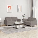  2-dijelni set sofa s jastucima smeđesivi od tkanine | shoptok.hr