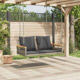 vidaXL Klupa za ljuljanje s jastucima siva 109x62x40 cm od poliratana | shoptok.hr