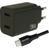 Polnilec z USB-C kablom, 2 x USB-C, hitri, 35W, GaN - PQ351CC+CC1.2M60W