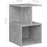  Nočna omarica 2 kosa betonsko siva 35x35x55 cm iverna plošča, (20623885) | Shoptok.si