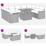 vidaXL 10-dijelni set vrtnih sofa s jastucima bež od poliratana | shoptok.hr