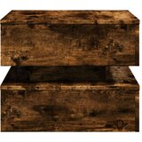 vidaXL Klubska mizica z LED lučkami dimljeni hrast 50x50x40 cm | Shoptok.si