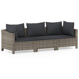 Maison Chic Seti vrtnega pohištva - Vrtna garnitura - Vrtni pohištvo set 3-delna z blazinami siv poli ratan, (21810095) | Shoptok.si